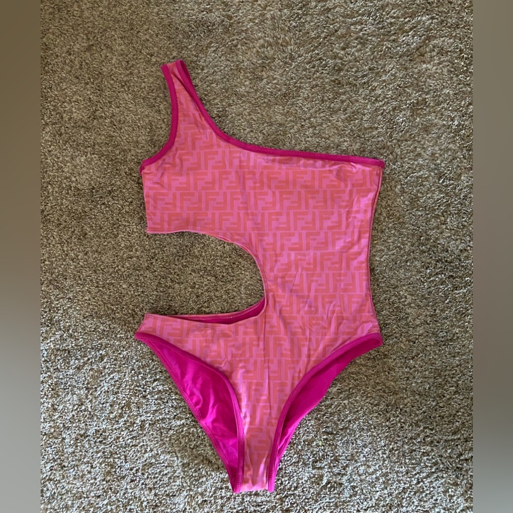 Fendi x Nicki Minaj Prints On Cut-Out Swimsuit